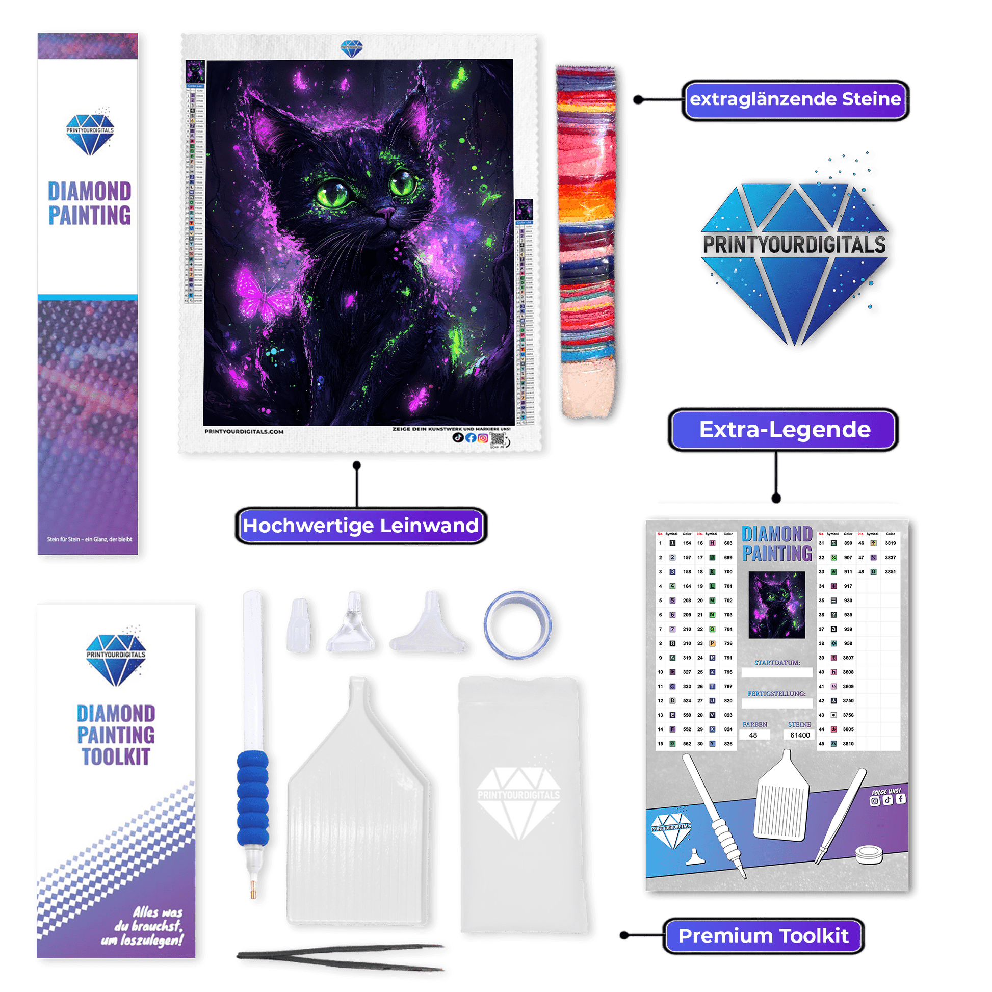 Diamond Painting - Magie der Nachtkatze