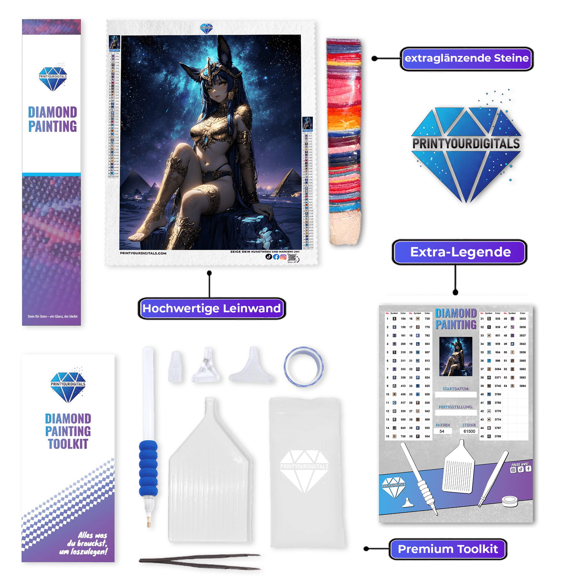 Diamond Painting - Anubis-Göttin