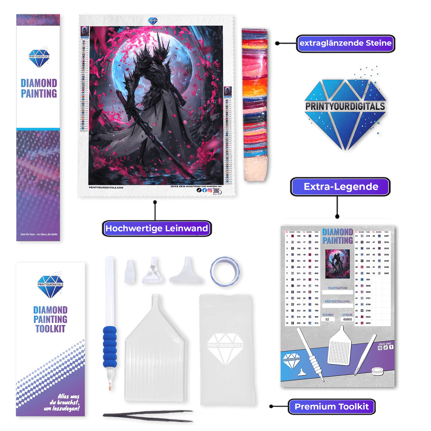 Diamond Painting - Krieger des Blaumonds