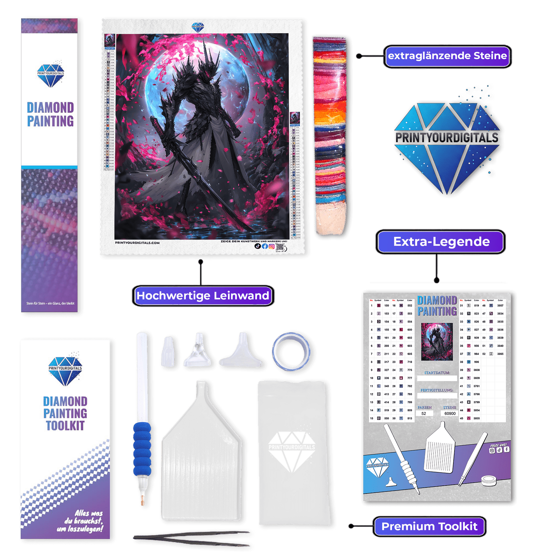 Diamond Painting - Krieger des Blaumonds