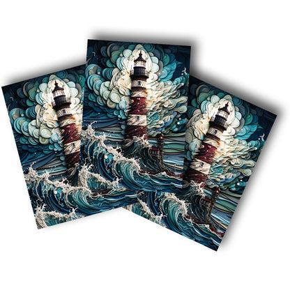 Sticker – Leuchtturm im Sturm