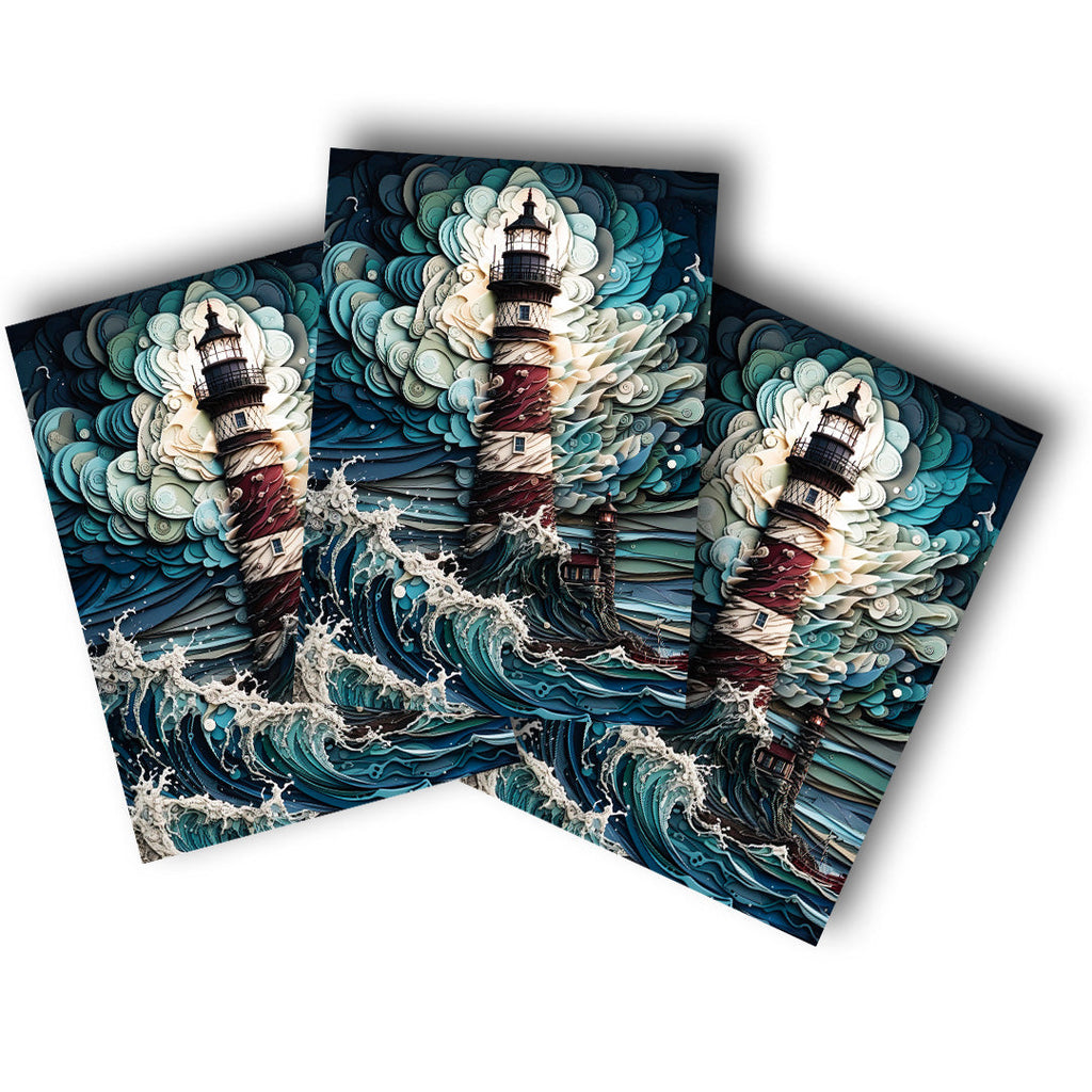 Sticker – Leuchtturm im Sturm