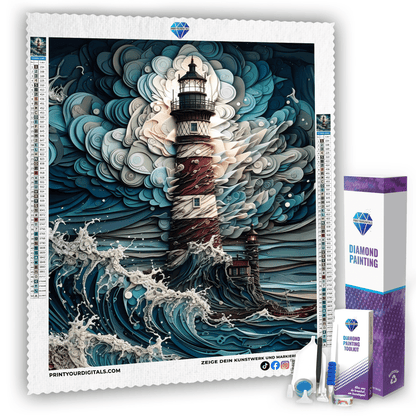 Diamond Painting - Leuchtturm im Sturm