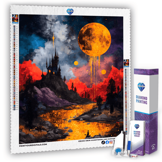 Diamond Painting - Schloss im Goldmond