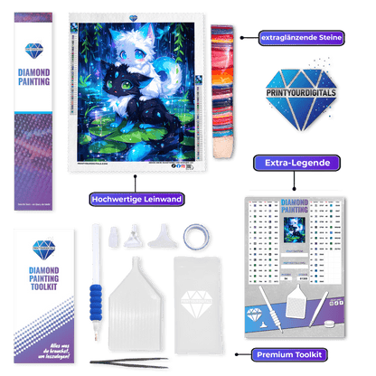 Diamond Painting - Magische Katzenfreunde