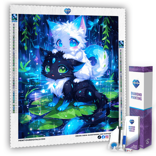 Diamond Painting - Magische Katzenfreunde
