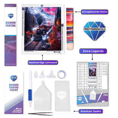 Diamond Painting - Bergexpress im Herbst