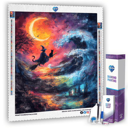 Diamond Painting - Hexenritt im Farbensturm