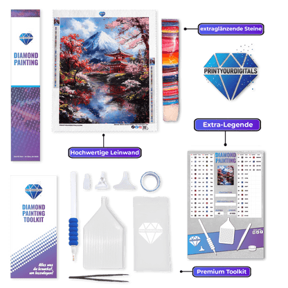 Diamond Painting - Frühling am Fuji
