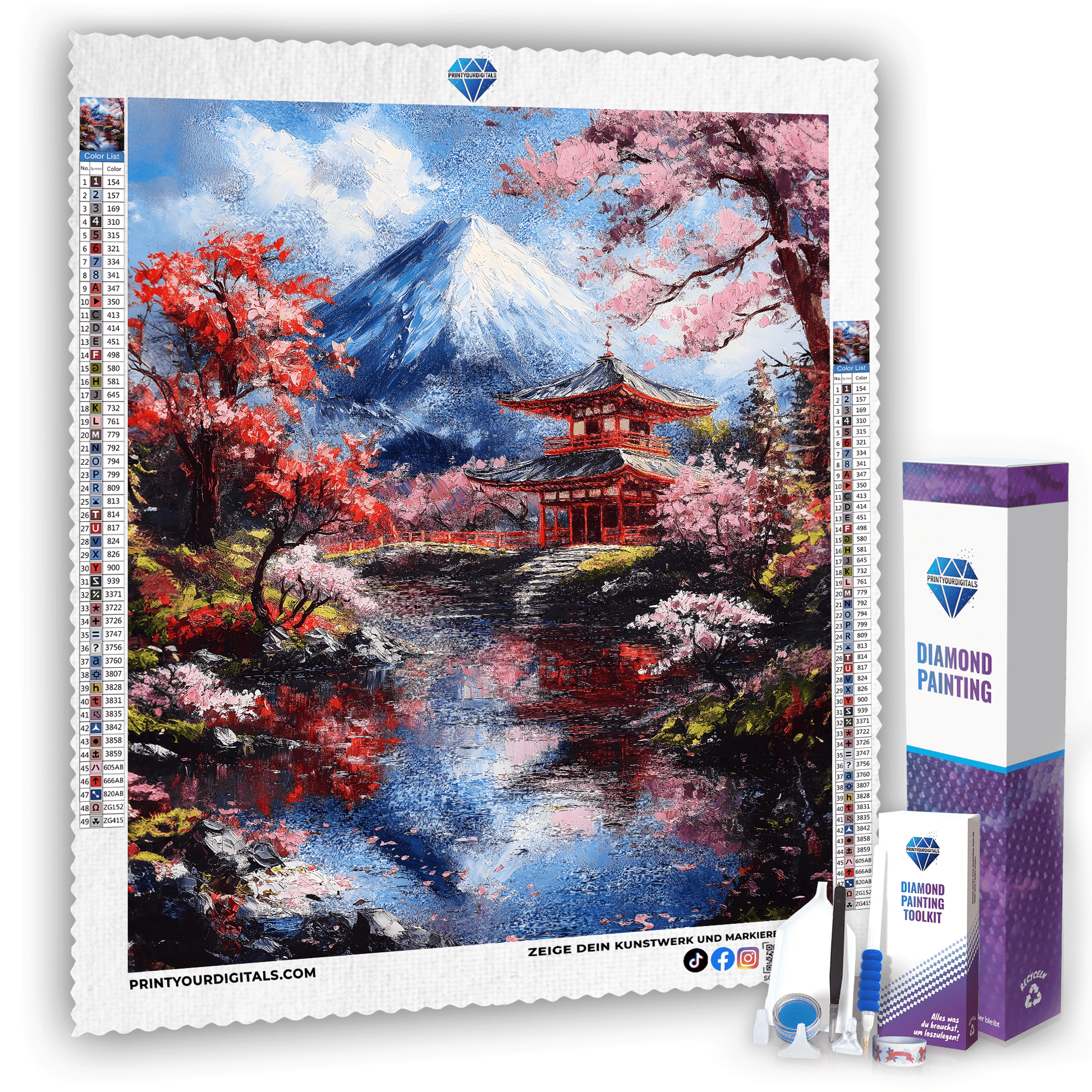 Diamond Painting - Frühling am Fuji