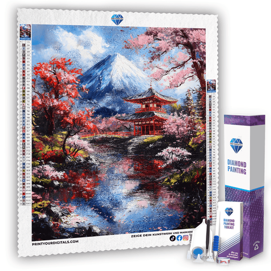 Diamond Painting - Frühling am Fuji