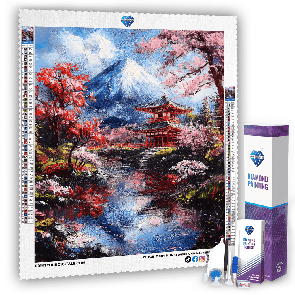 Diamond Painting - Frühling am Fuji