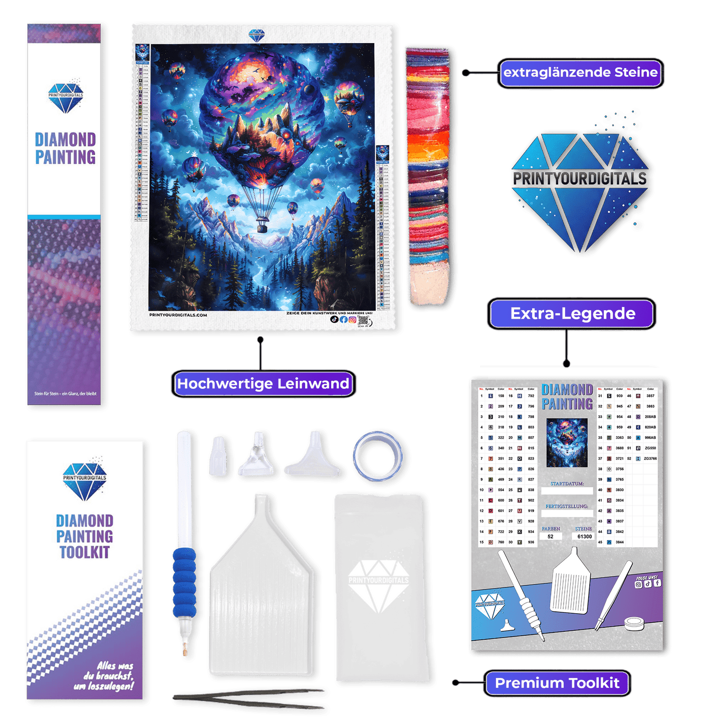 Diamond Painting - Galaktische Ballonreise