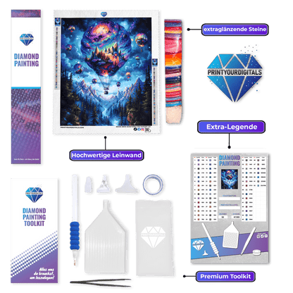 Diamond Painting - Galaktische Ballonreise