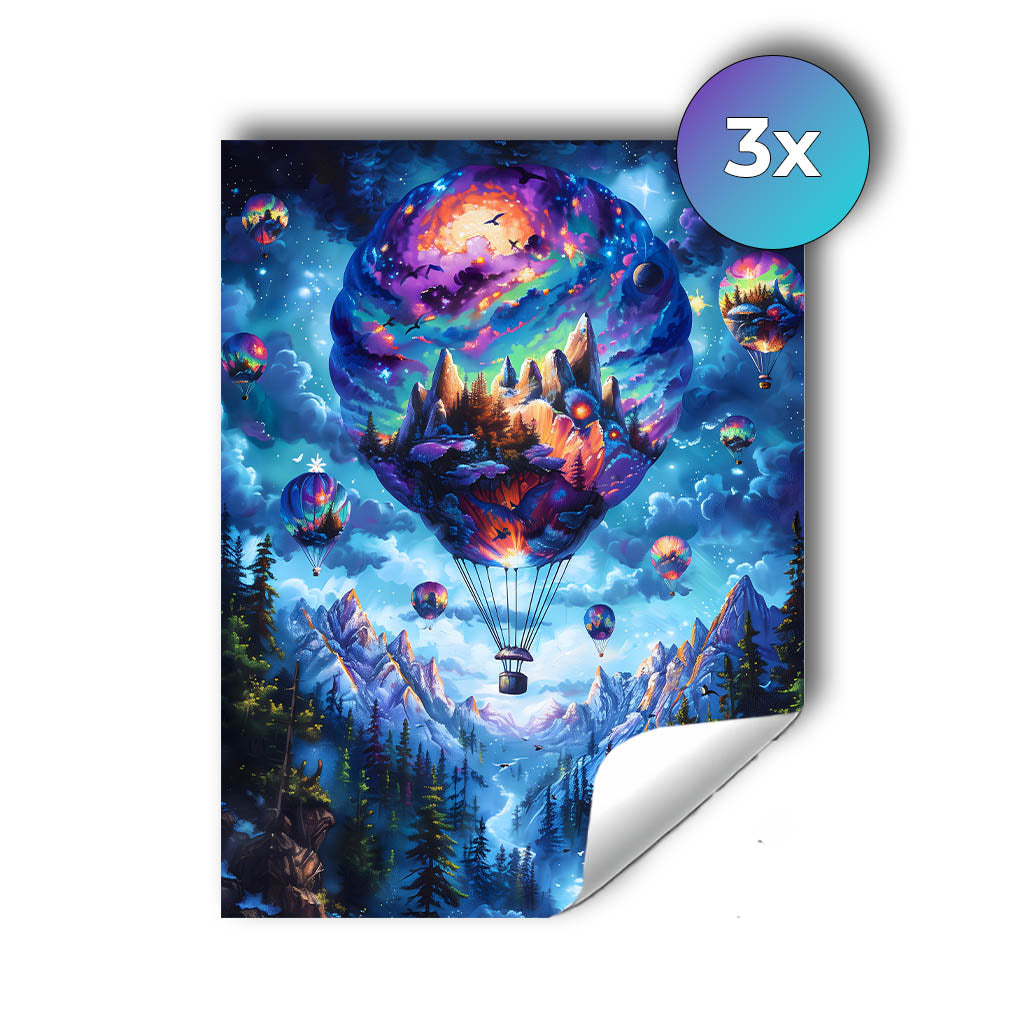 Sticker – Galaktische Ballonreise