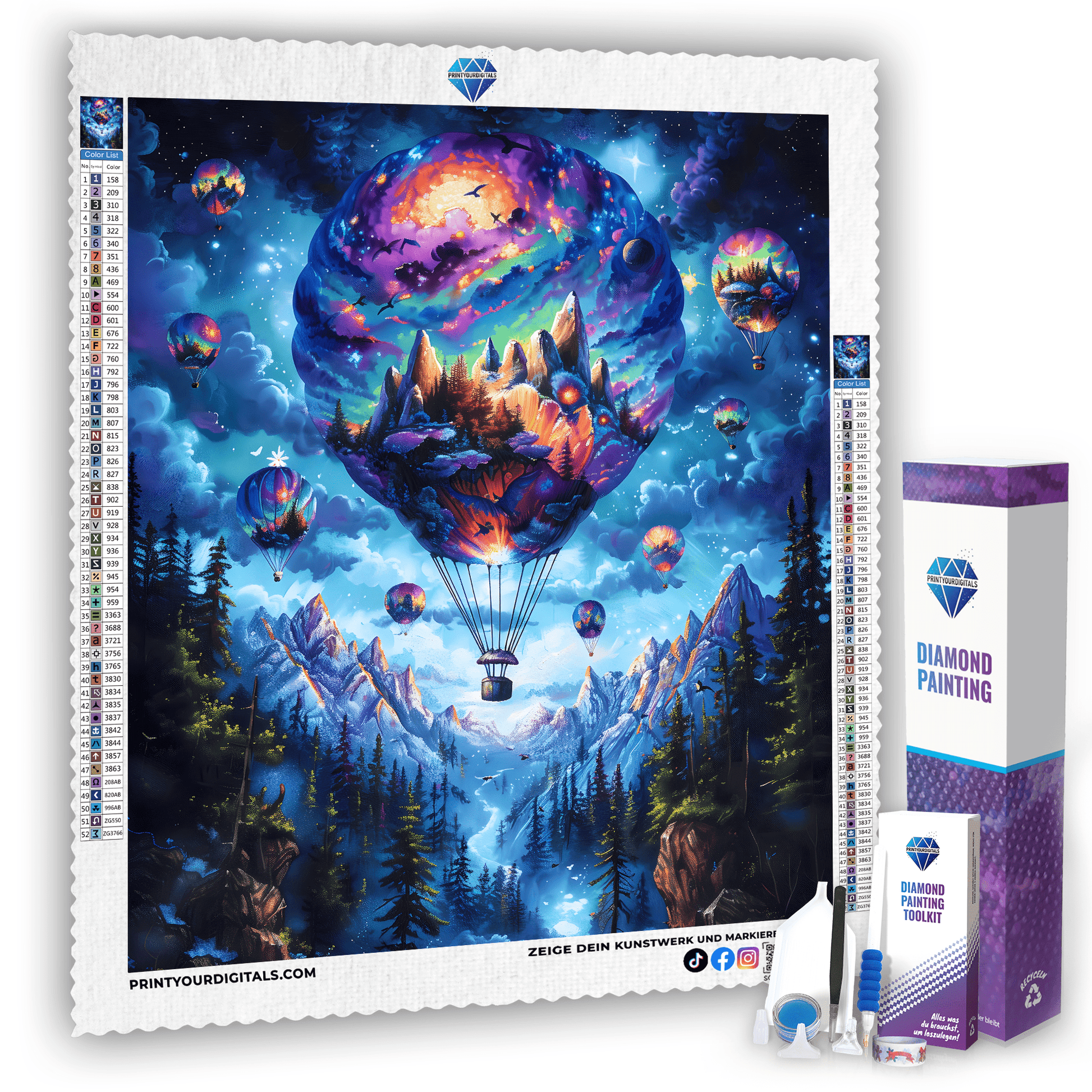 Diamond Painting - Galaktische Ballonreise