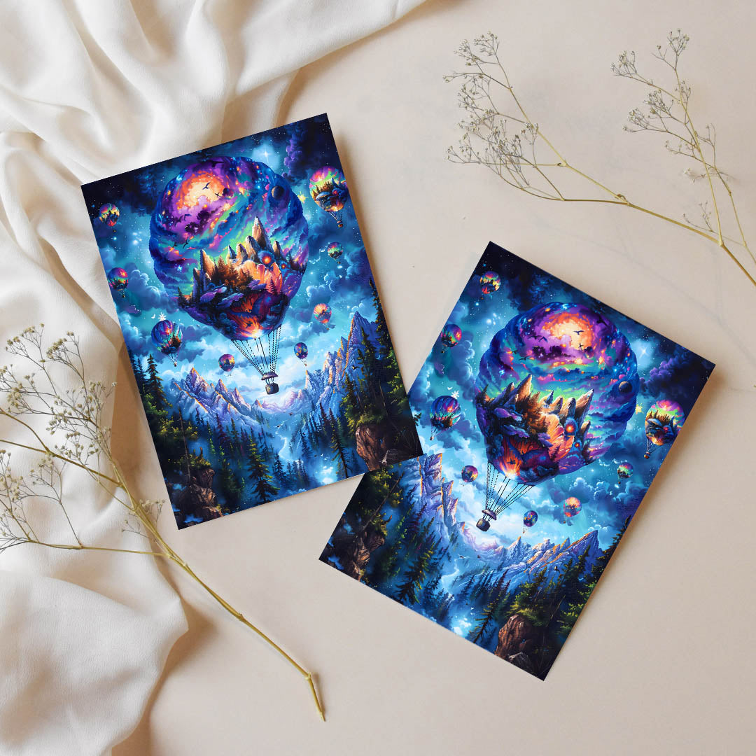 Sticker – Galaktische Ballonreise