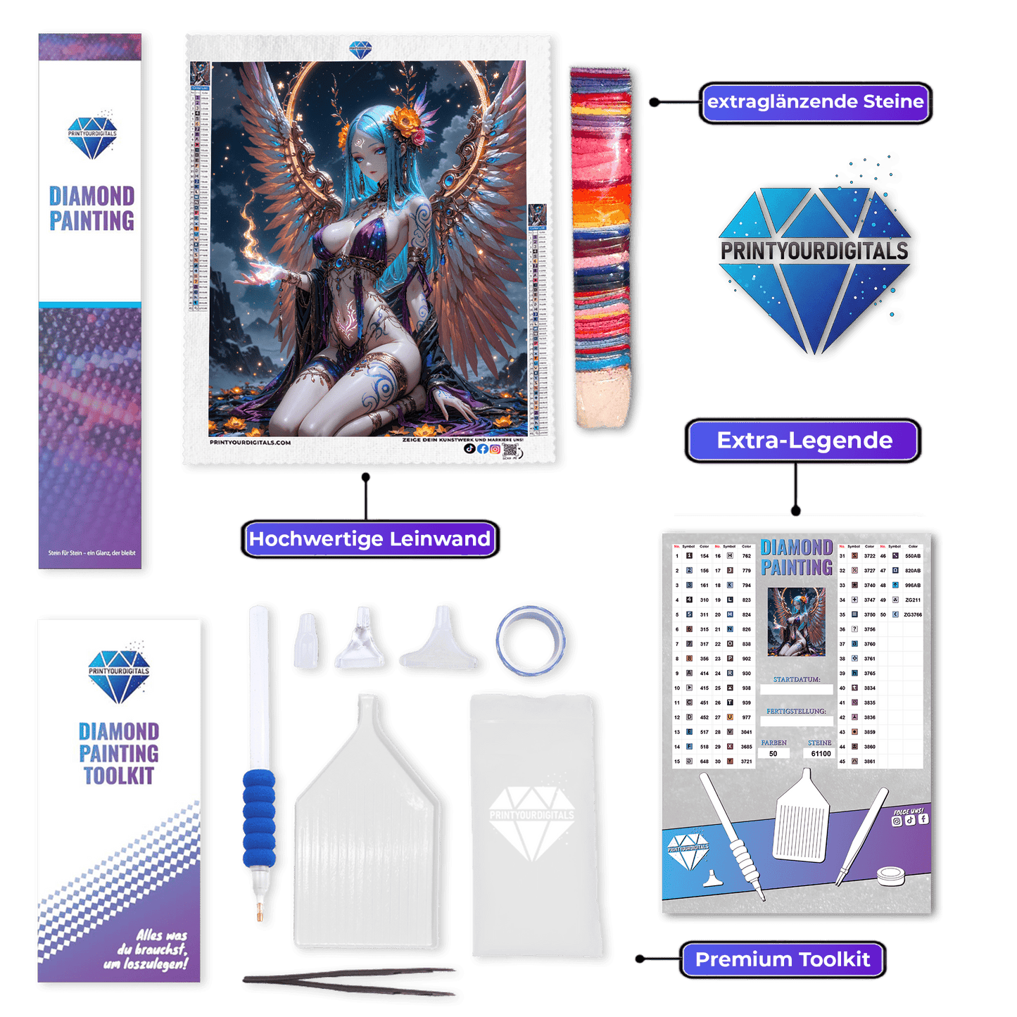 Diamond Painting - Mondflügel-Göttin