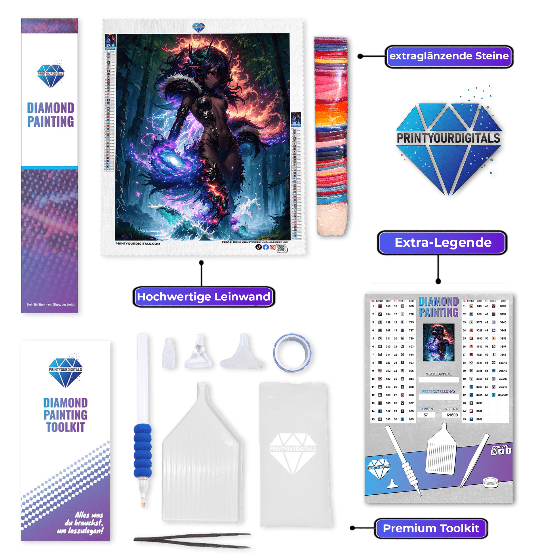 Diamond Painting - Elementarmagierin