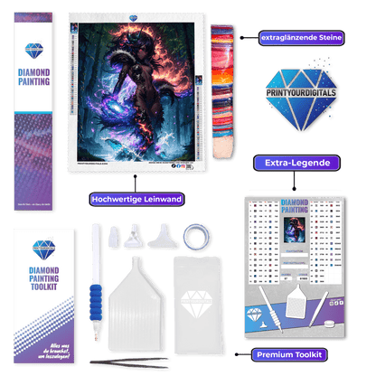 Diamond Painting - Elementarmagierin