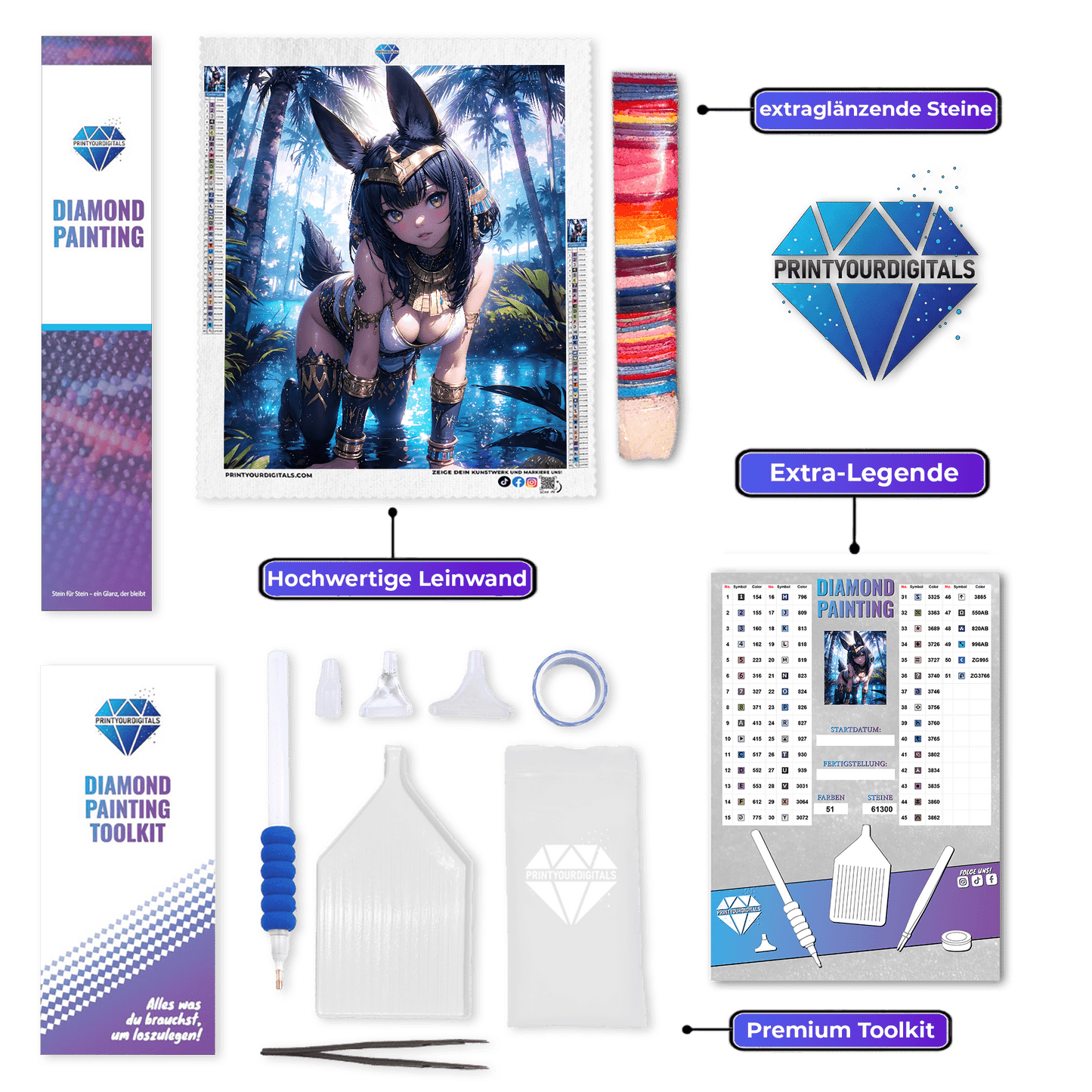 Diamond Painting - Anubis-Kriegerin