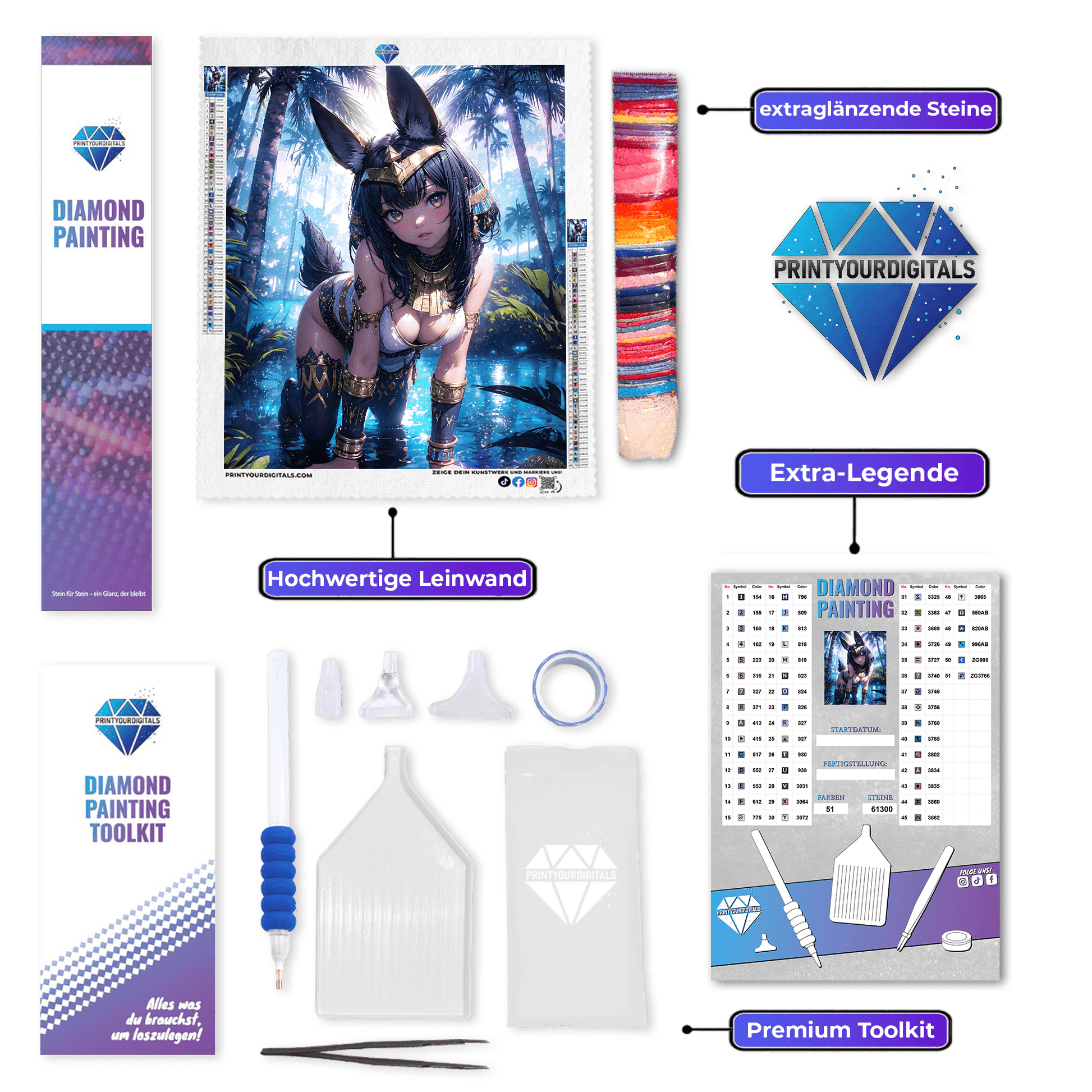 Diamond Painting - Anubis-Kriegerin