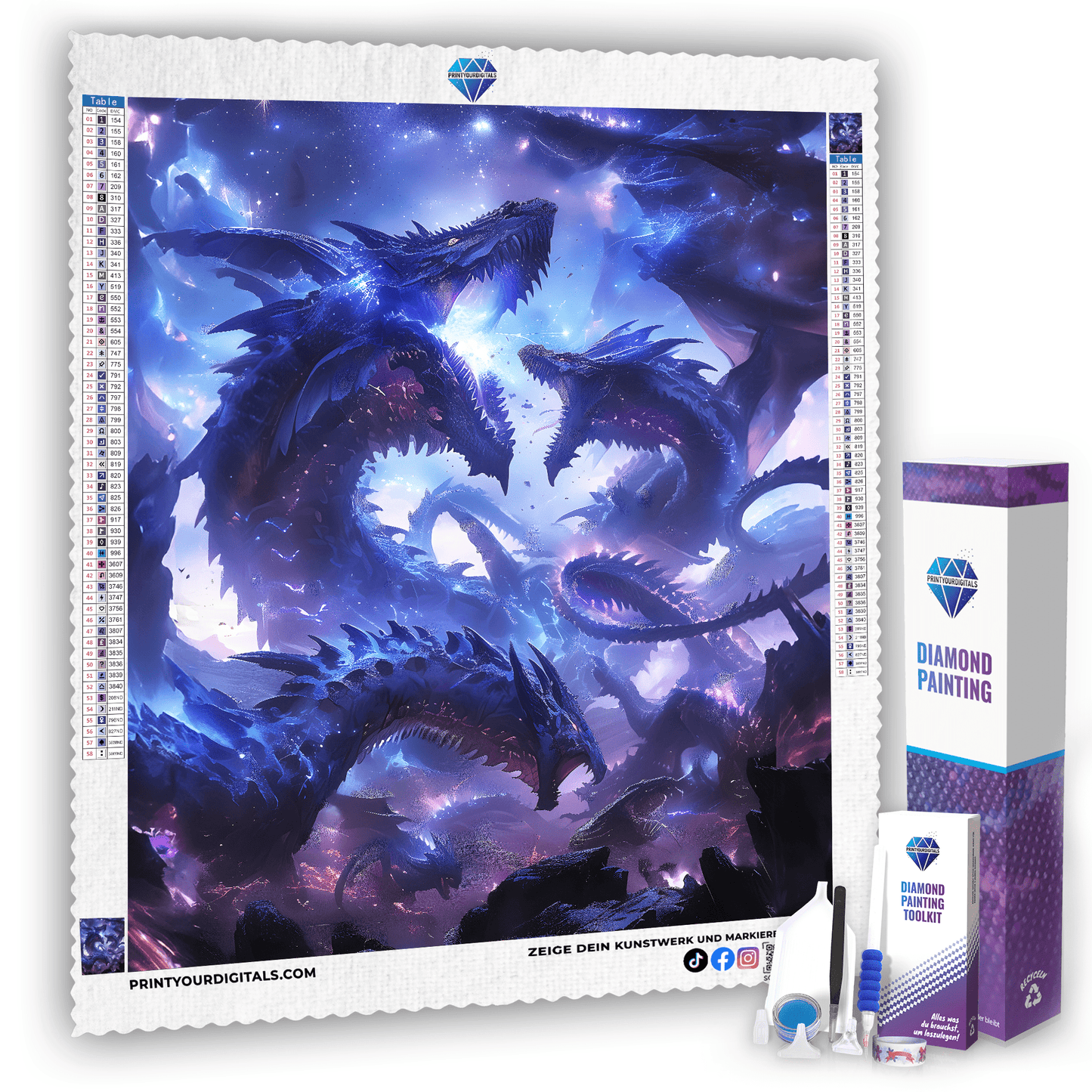 Diamond Painting - Kampf der Drachen