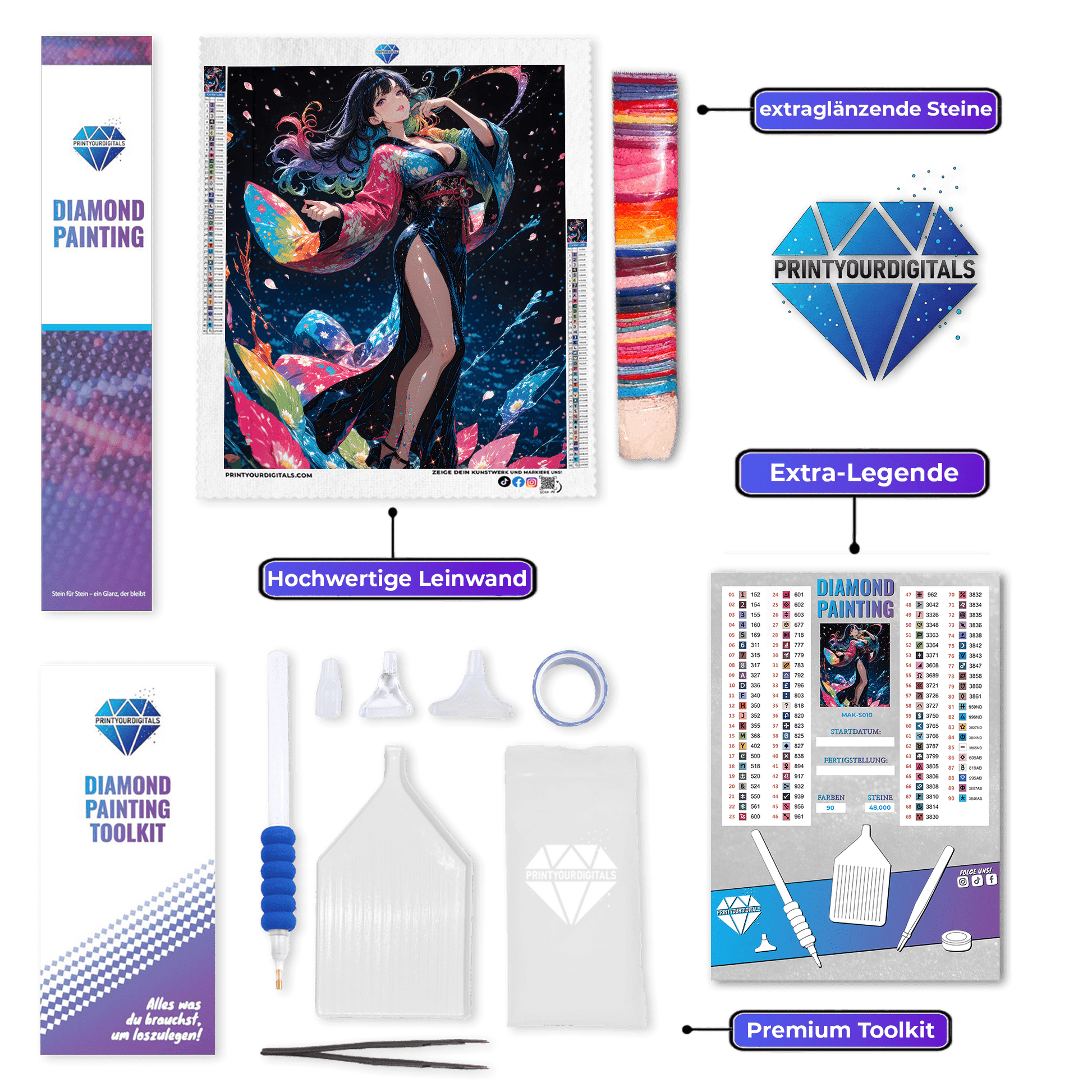 Diamond Painting - Regenbogenprinzessin