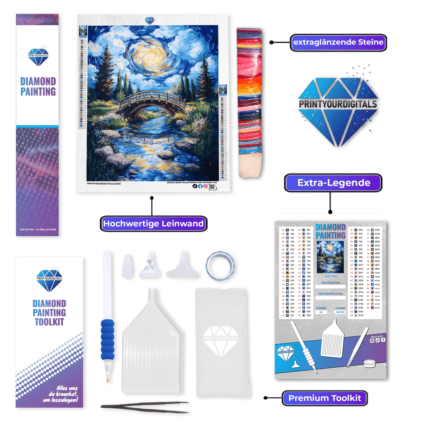 Diamond Painting - Brücke im Sternenlicht