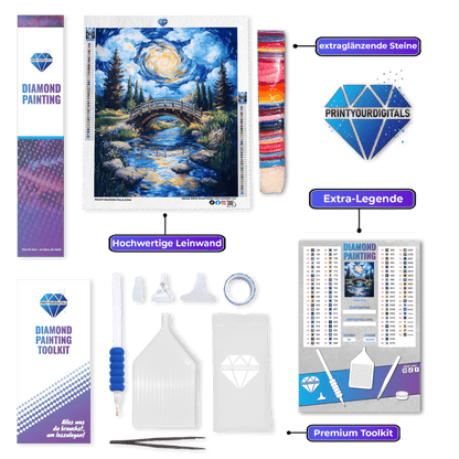 Diamond Painting - Brücke im Sternenlicht