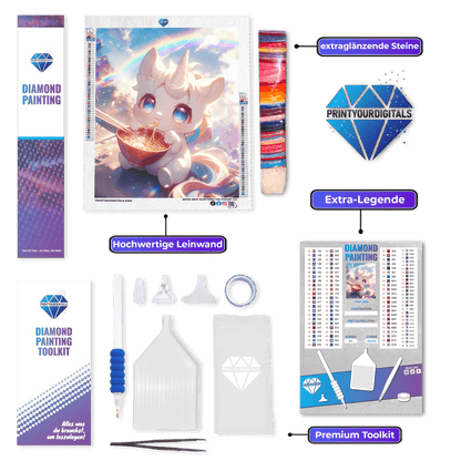 Diamond Painting - Sparky das Einhorn