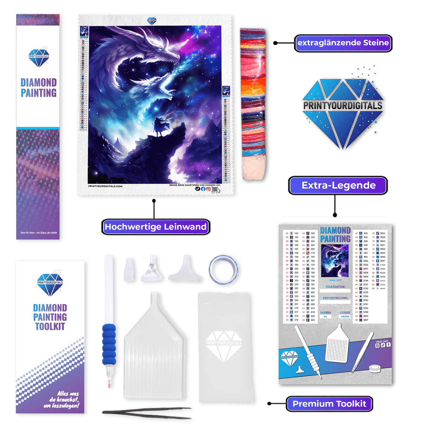 Diamond Painting - Drachenwächter im Sternenlicht