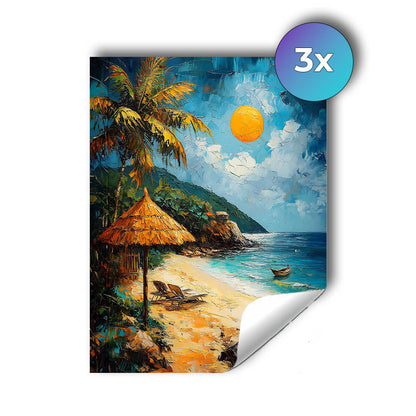 Sticker – Tropischer Strand im Sonnenschein