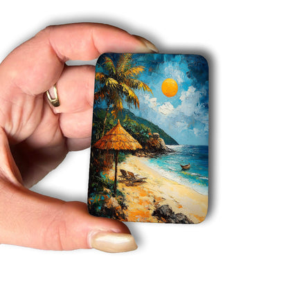Cover Minder – Tropischer Strand im Sonnenschein