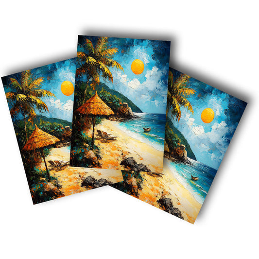 Sticker – Tropischer Strand im Sonnenschein