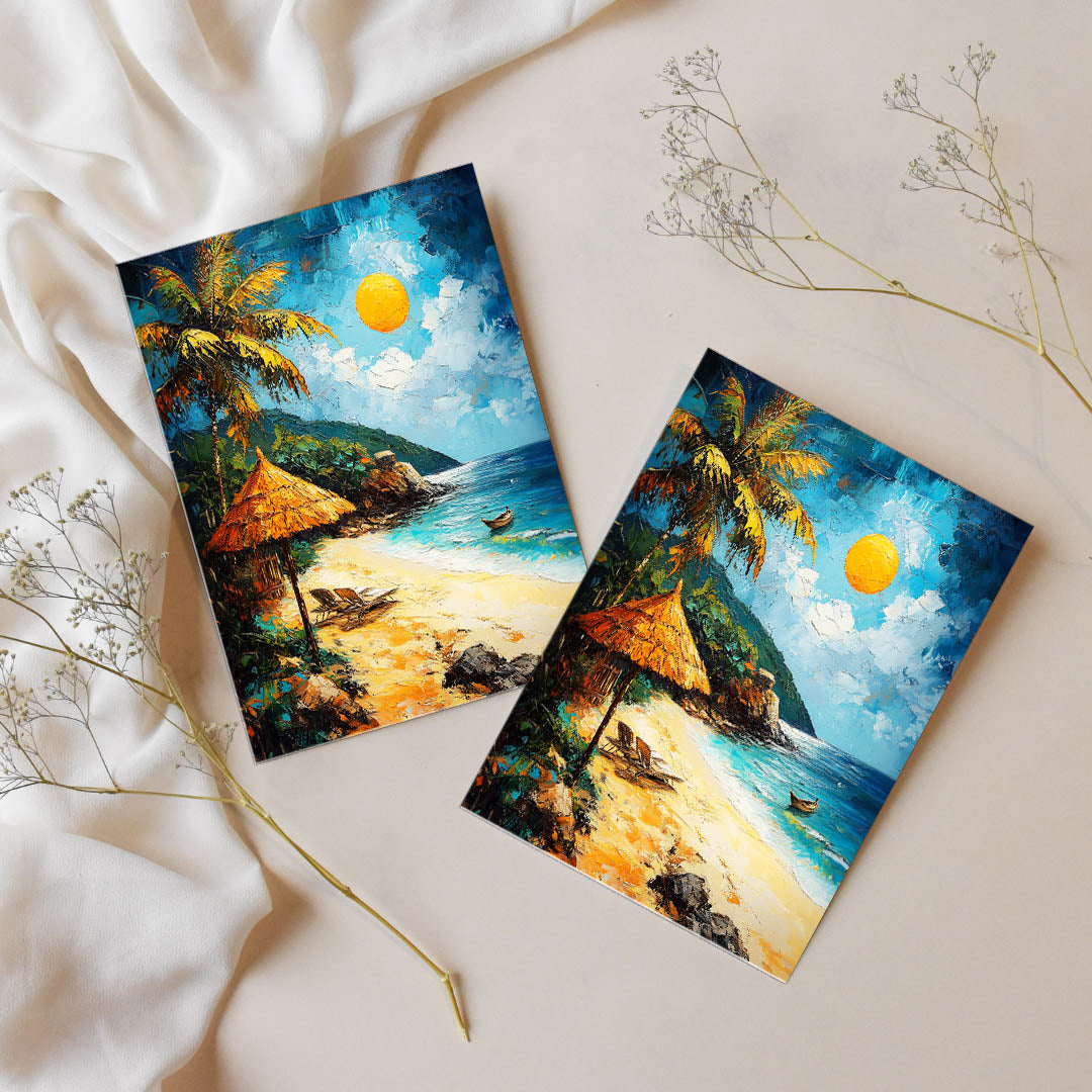 Sticker – Tropischer Strand im Sonnenschein