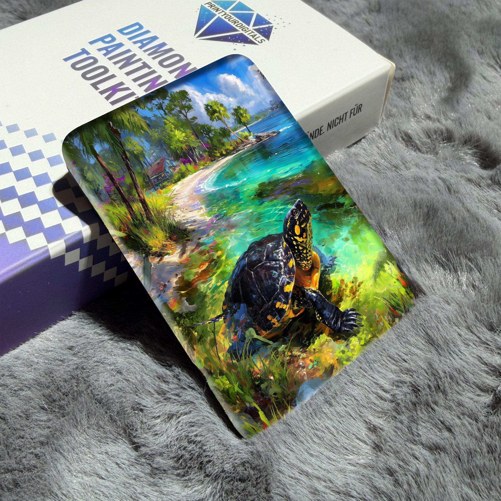 Cover Minder – Tropische Schildkröte am Strand