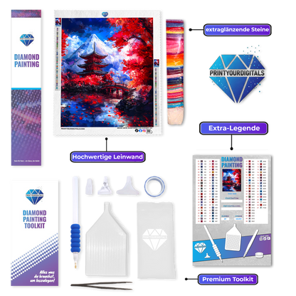 Diamond Painting – Japanischer Tempel im Herbst