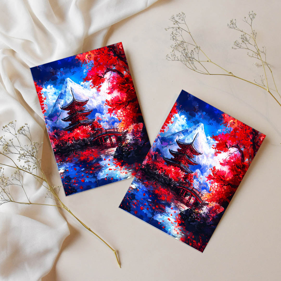 Sticker – Japanischer Tempel im Herbst