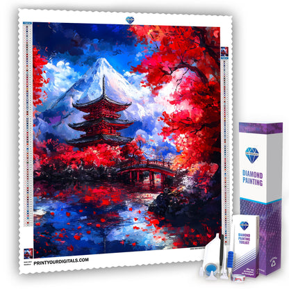 Diamond Painting – Japanischer Tempel im Herbst