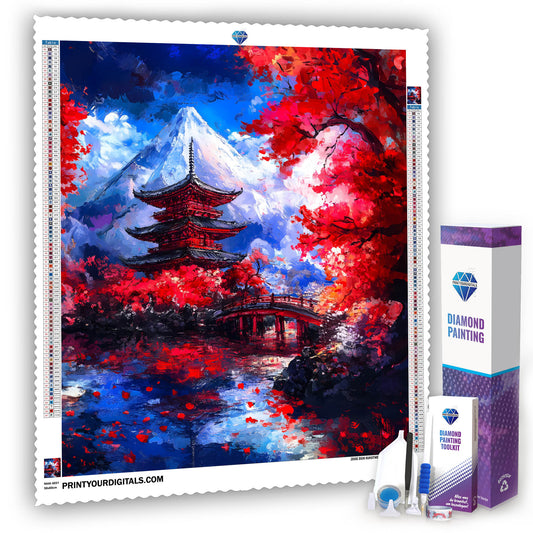 Diamond Painting – Japanischer Tempel im Herbst