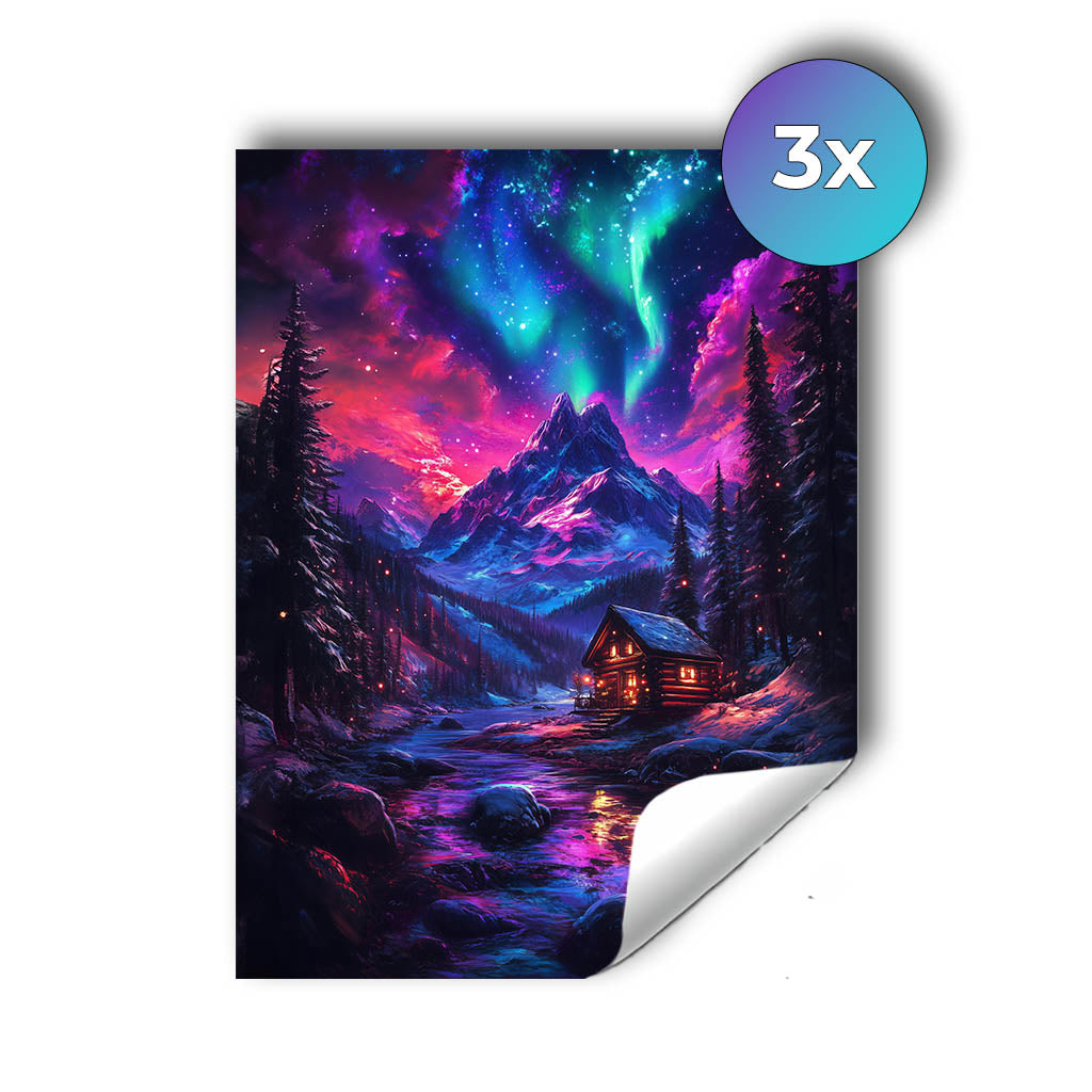 Sticker – Hütte am Nordlicht