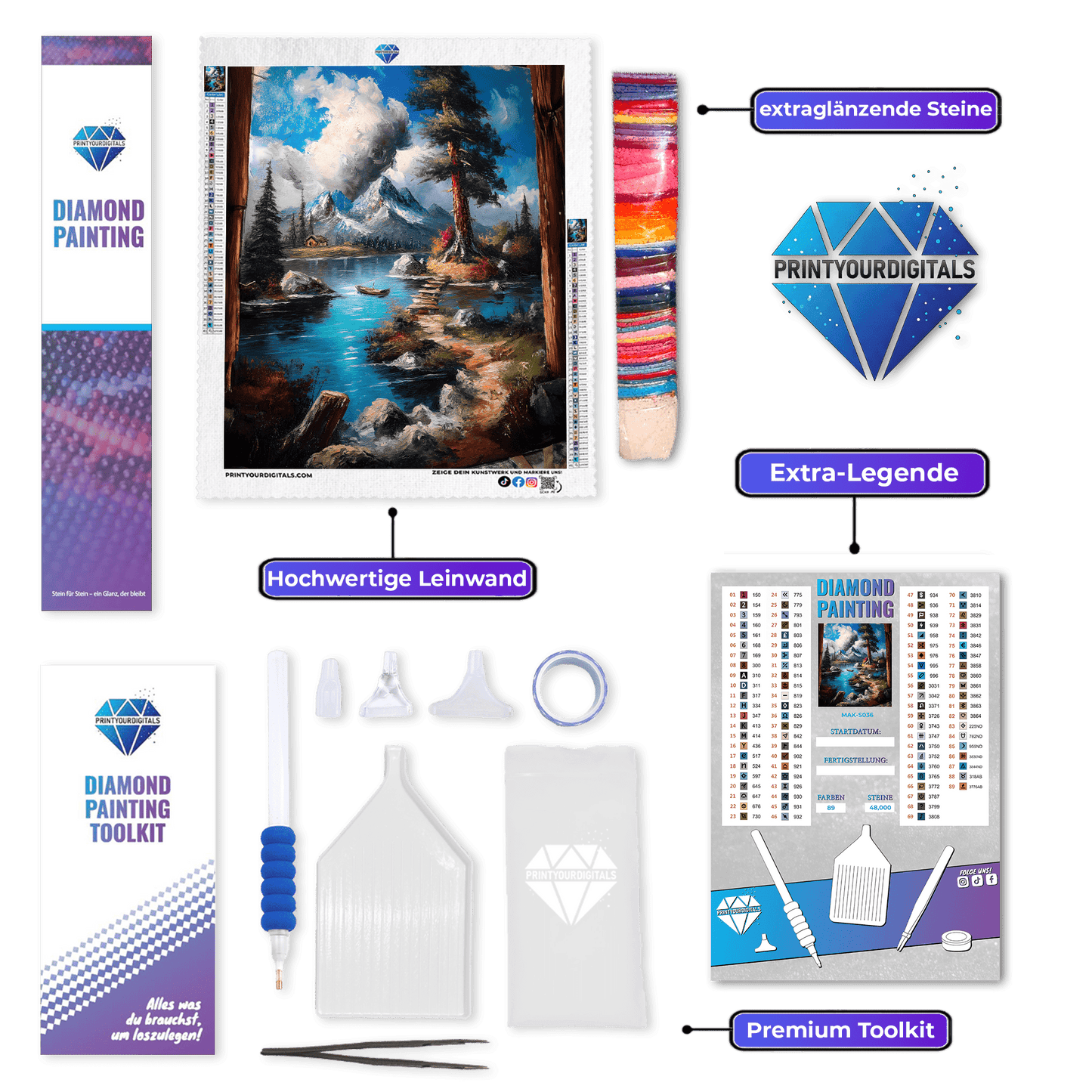 Diamond Painting – Berghütte am Kristallsee