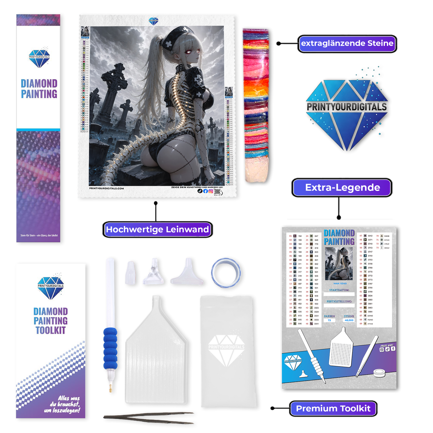 Diamond Painting – Friedhof Krankenschwester