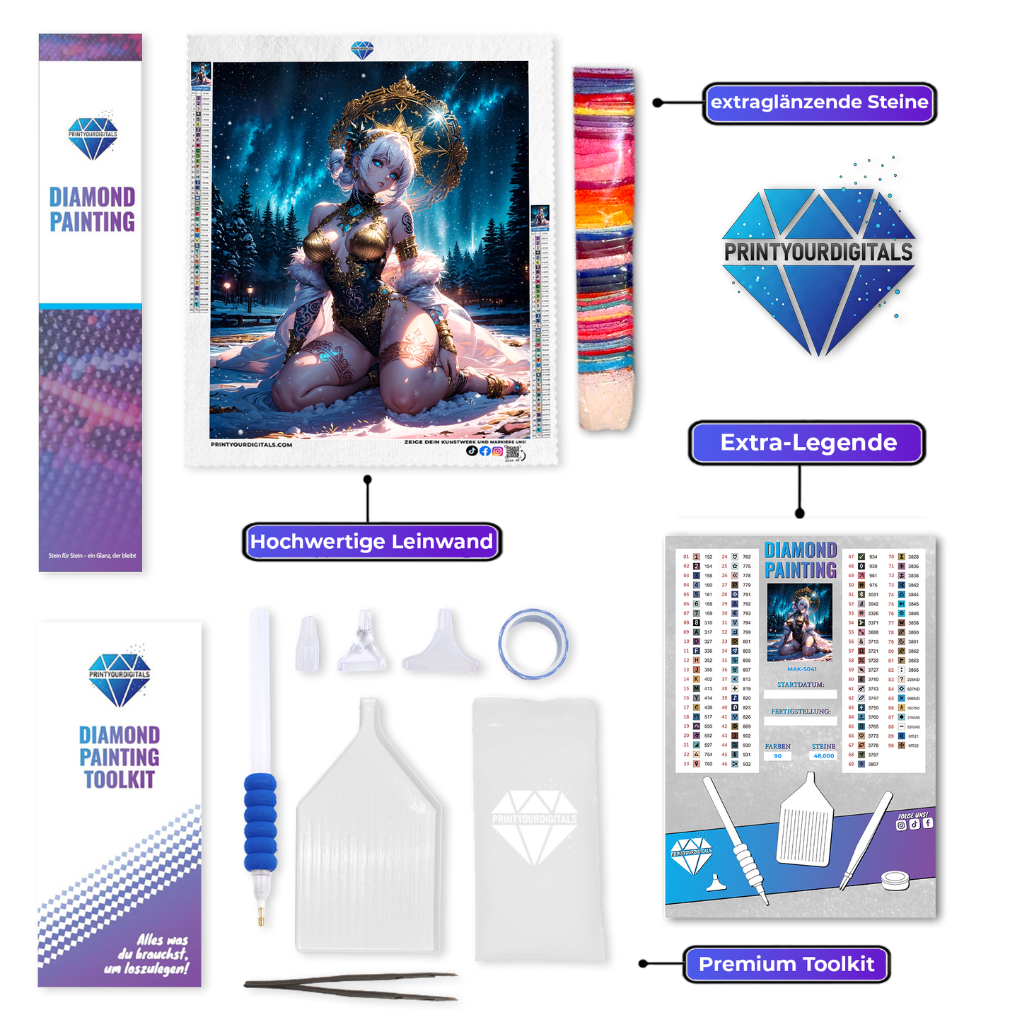 Diamond Painting – Nordlicht-Göttin Luna