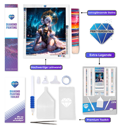 Diamond Painting – Nordlicht-Göttin Luna