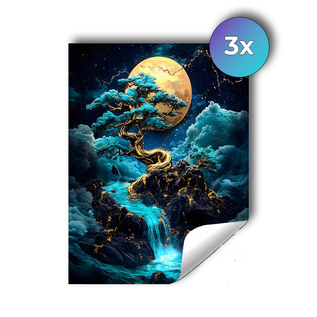 Sticker – Goldener Mondbaum