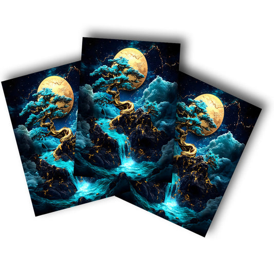 Sticker – Goldener Mondbaum