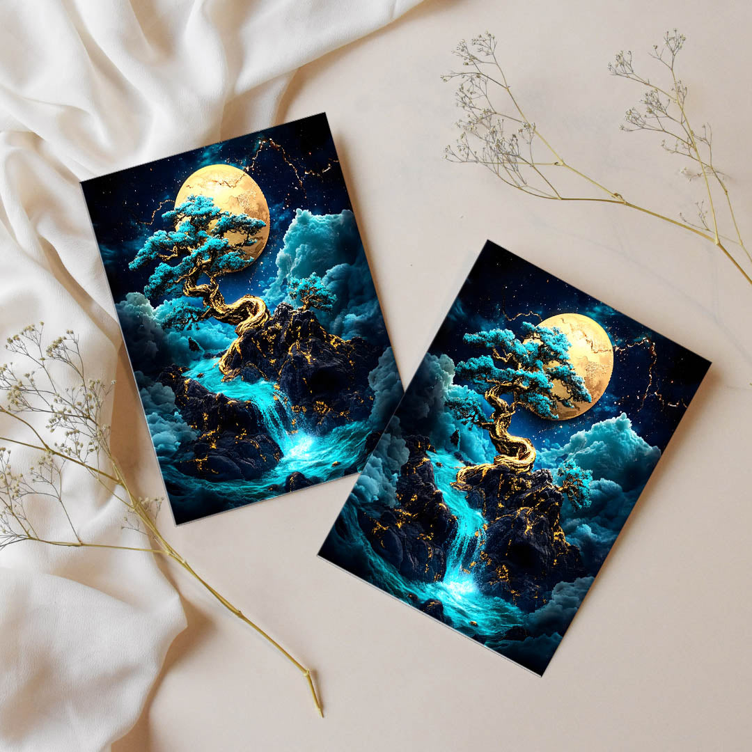 Sticker – Goldener Mondbaum