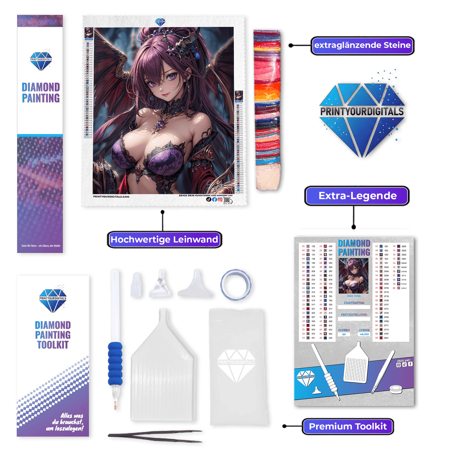 Diamond Painting – Purpurdämonin der Nacht